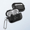 Tech-Protect Slim Hook -kotelo karabiinilla Apple AirPods Pro 1 / 2 -kuulokkeille, musta