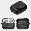 Tech-Protect Slim Hook -kotelo karabiinilla Apple AirPods Pro 1 / 2 -kuulokkeille, musta