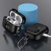 Tech-Protect Slim Hook -kotelo karabiinilla Apple AirPods Pro 1 / 2 -kuulokkeille, musta