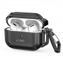 Tech-Protect Rough Hook -kotelo karabiinilla Apple AirPods Pro 1 / 2 -kuulokkeille, musta