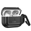 Tech-Protect Rough Hook -kotelo karabiinilla Apple AirPods Pro 1 / 2 -kuulokkeille, musta