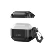 Tech-Protect Rough Hook -kotelo karabiinilla Apple AirPods Pro 1 / 2 -kuulokkeille, musta