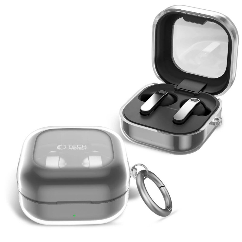 Tech-Protect FlexAir -kotelo Samsung Galaxy Buds 4 / 4 Pro -kuulokkeille, kirkas