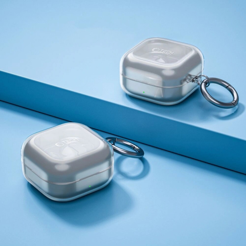 Tech-Protect FlexAir -kotelo Samsung Galaxy Buds 4 / 4 Pro -kuulokkeille, kirkas