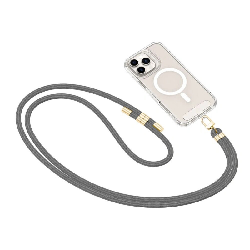Tech-Protect C7S Rope Crossbody puhelinranneke, Crayon Grey/kulta