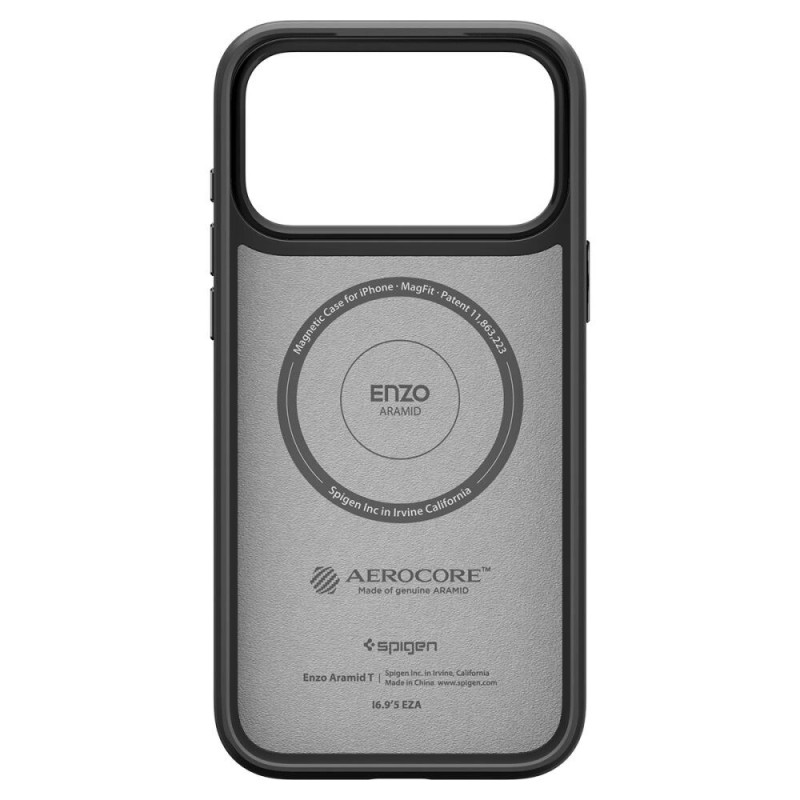 Spigen Enzo Aramid T Mag MagSafe -suojakotelo Apple iPhone 17 Pro Max / 18 Pro Max -puhelimelle, musta
