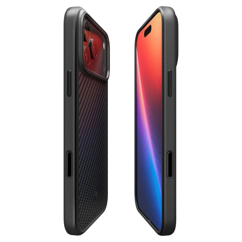 Spigen Enzo Aramid T Mag MagSafe -suojakotelo Apple iPhone 17 Pro Max / 18 Pro Max -puhelimelle, musta