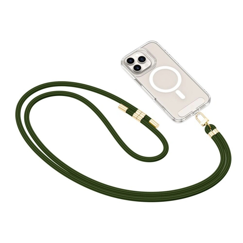 Tech-Protect C7S Rope Crossbody puhelinremmi, tummanvihreä/kulta