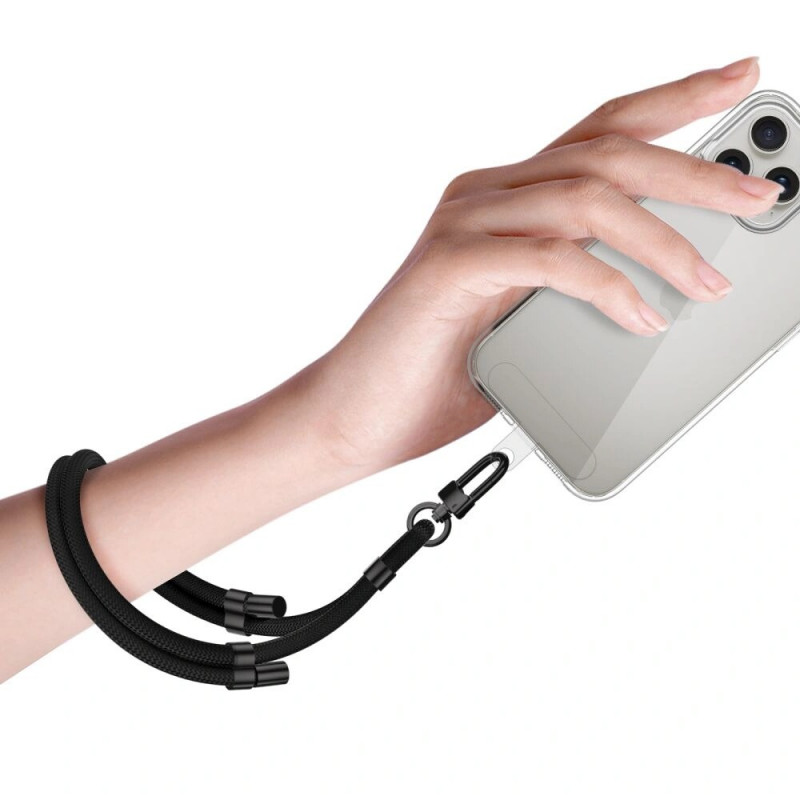 Tech-Protect C4S Rope -rannehihna puhelimelle, musta
