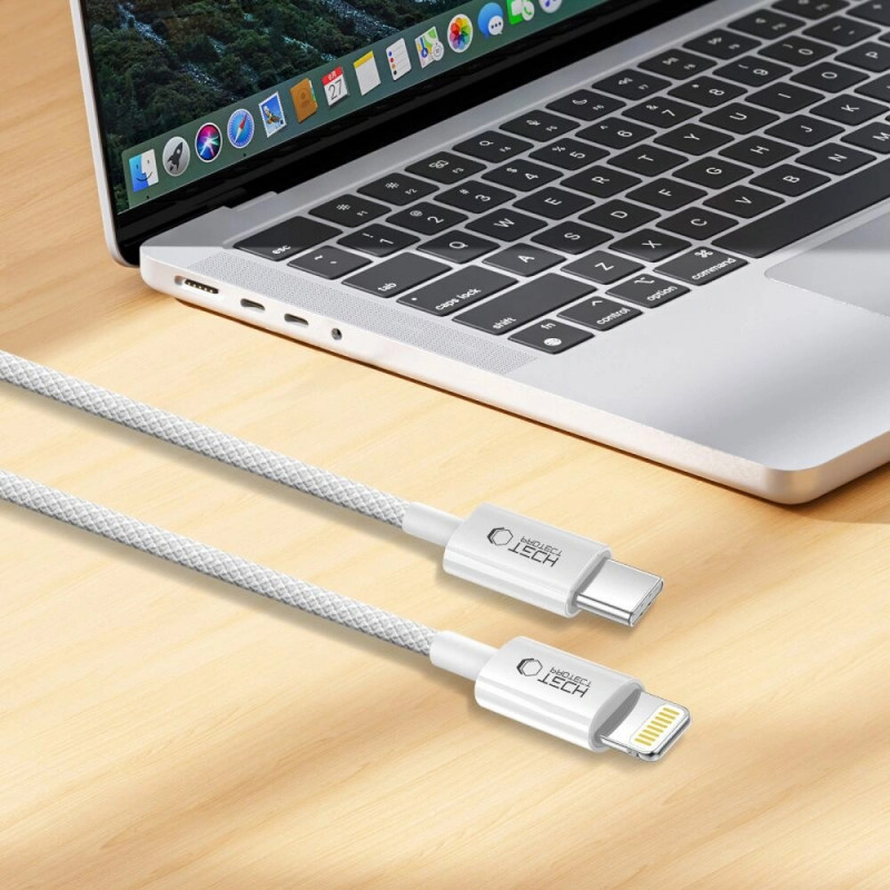 Tech-Protect Ultraboost Lite USB-C / Lightning -kaapeli PD27W/3A 100 cm, Cool Grey