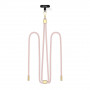 Tech-Protect C2S Rope Crossbody puhelimen hihna, vaaleanpunainen/kulta