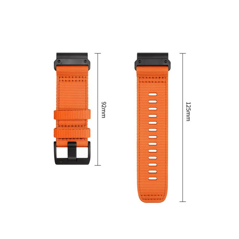 Tech-Protect Nylon Classic -kellonranneke Garmin Fenix 5X / 5X Plus / 6X / 6X Pro / 7X / 8 / 8 Pro / 9 / 9 Pro 47 mm, Signal Orange