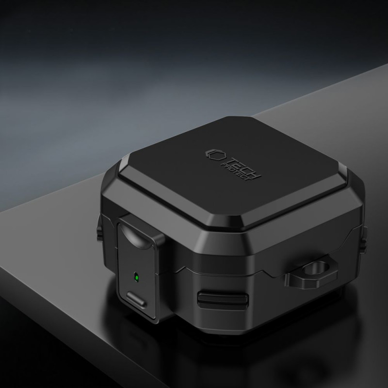 Tech-Protect Carbonox MagSafe -kotelo Samsung Galaxy Buds 4 / 4 Pro -kuulokkeille, musta