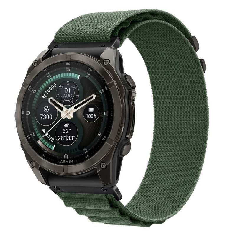 Tech-Protect Nylon Pro -kellonranneke Garmin Fenix 5X / 5X Plus / 6X / 6X Pro / 7X / 8 / 8 Pro / 9 / 9 Pro (47 mm), military green