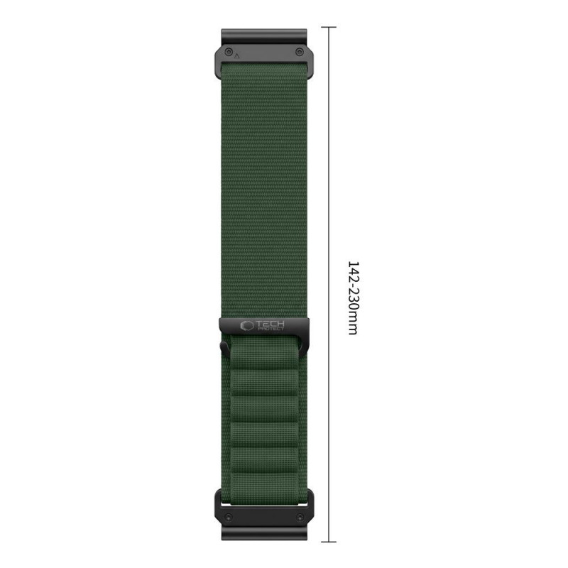 Tech-Protect Nylon Pro -kellonranneke Garmin Fenix 5X / 5X Plus / 6X / 6X Pro / 7X / 8 / 8 Pro / 9 / 9 Pro (47 mm), military green