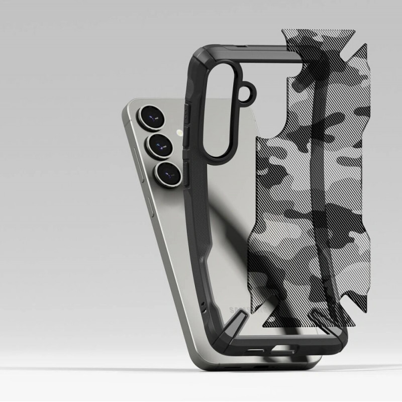 Ringke Fusion-X -kuori Samsung Galaxy S25+:lle, camo musta