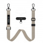 Tech-Protect C6S Rope Crossbody -puhelinrannehihna 2-in-1, Cosmic Latte (beige)