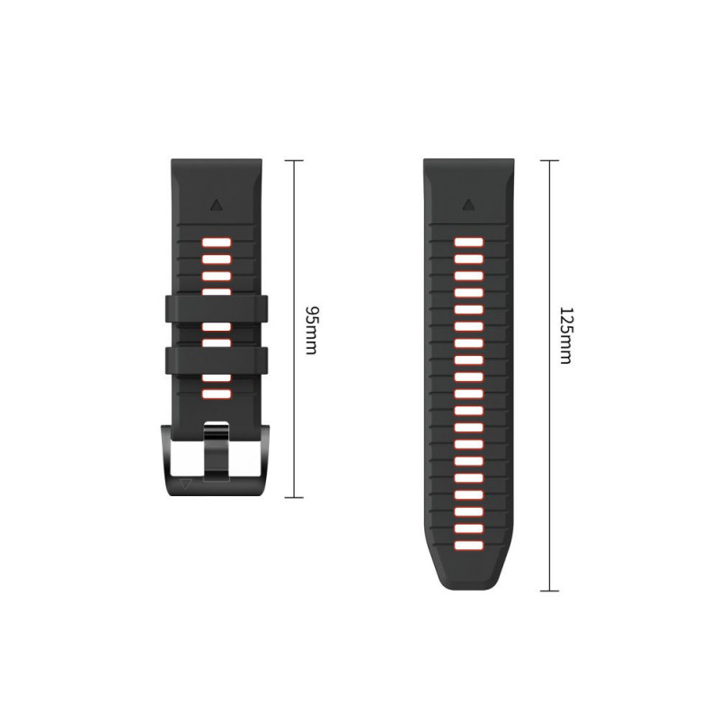 Tech-Protect Iconband Pro -kellonranneke Garmin Fenix 5X / 5X Plus / 6X / 6X Pro / 7X / 8 / 8 Pro / 9 / 9 Pro (47 mm), musta / punainen