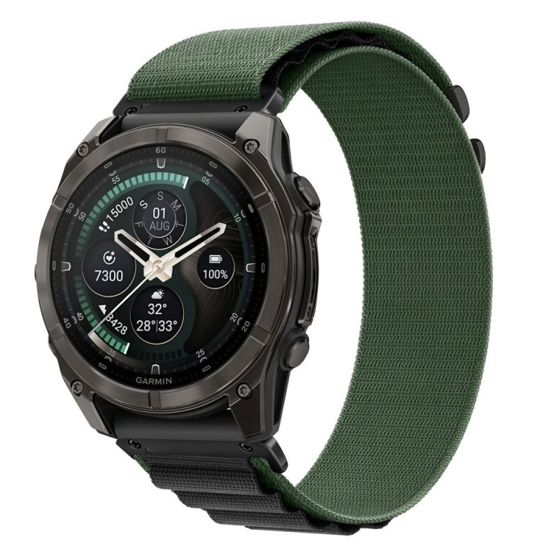 Tech-Protect Nylon Pro THP6034 kellonranneke Garmin Fenix 5X / 5X Plus / 6X / 6X Pro / 7X / 8 / 8 Pro / 9 / 9 Pro (51 mm), vihreä / musta