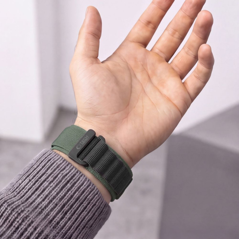Tech-Protect Nylon Pro THP6034 kellonranneke Garmin Fenix 5X / 5X Plus / 6X / 6X Pro / 7X / 8 / 8 Pro / 9 / 9 Pro (51 mm), vihreä / musta