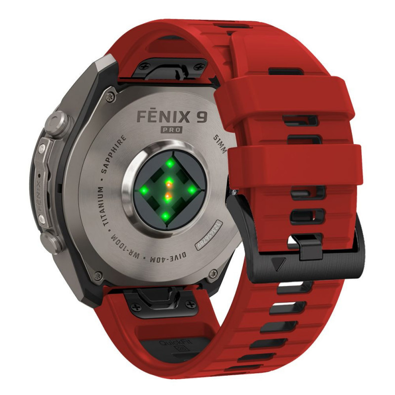 Tech-Protect Iconband Pro THP6050 kellonranneke Garmin Fenix 5X / 5X Plus / 6X / 6X Pro / 7X / 8 / 8 Pro / 9 / 9 Pro (47 mm), punainen / musta