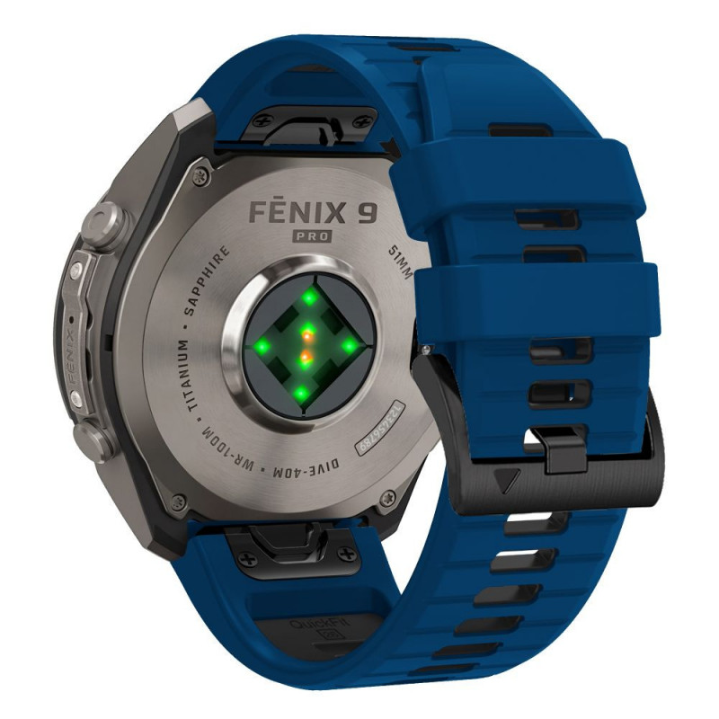 Tech-Protect Iconband Pro THP6040 -kellonranneke Garmin Fenix 5X / 5X Plus / 6X / 6X Pro / 7X / 8 / 8 Pro / 9 / 9 Pro -kelloihin (51 mm), laivastonsininen / musta