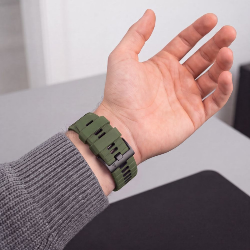 Tech-Protect Iconband Pro THP6041 kellonranneke Garmin Fenix 5X / 5X Plus / 6X / 6X Pro / 7X / 8 / 8 Pro / 9 / 9 Pro -kelloille (51 mm), vihreä / musta