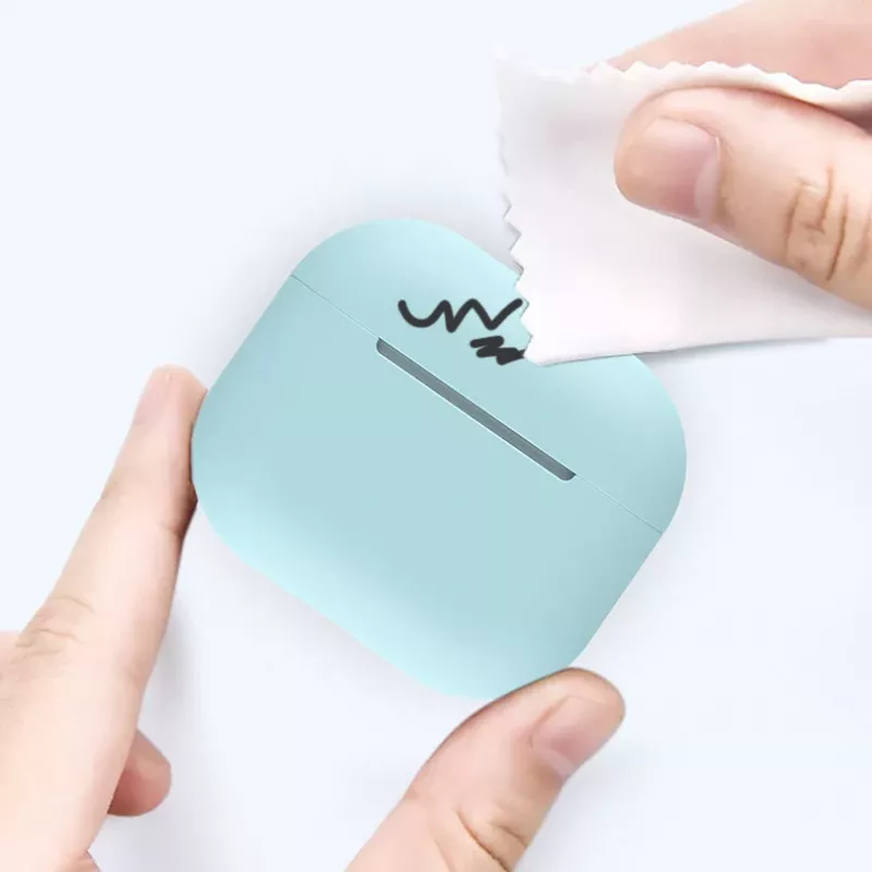 Hurtel silikoninen kotelo AirPods 2 / AirPods 1 -kuulokkeille, valkoinen