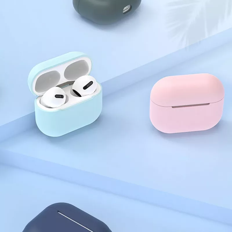 Hurtel silikoninen kotelo AirPods 2 / AirPods 1 -kuulokkeille, valkoinen