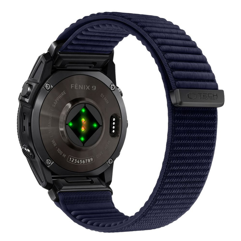 Tech-Protect NylonLoop THP6105 kellonranneke Garmin Fenix 5X / 5X Plus / 6X / 6X Pro / 7X / 8 / 8 Pro / 9 / 9 Pro (51 mm), laivastonsininen