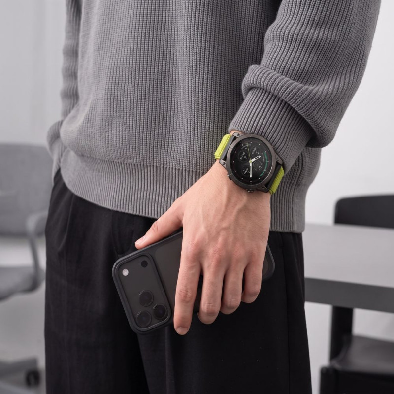 Tech-Protect NylonLoop THP6106 -kellonranneke Garmin Fenix 5X / 5X Plus / 6X / 6X Pro / 7X / 8 / 8 Pro / 9 / 9 Pro (51 mm), electric lime