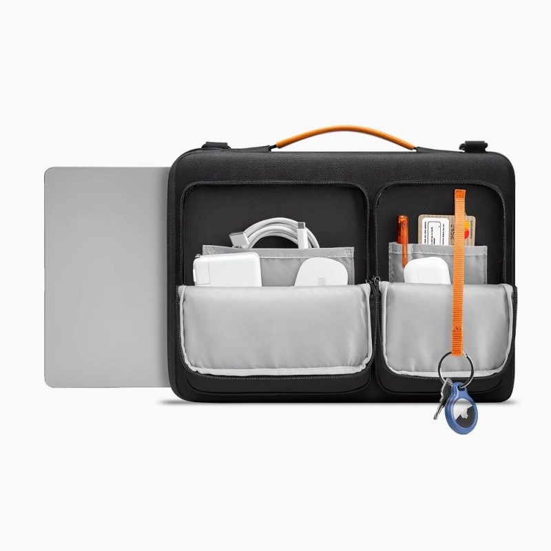 Tech-Protect Defender Bag THP4355 kannettavatietokonelaukku 13-14", musta/oranssi