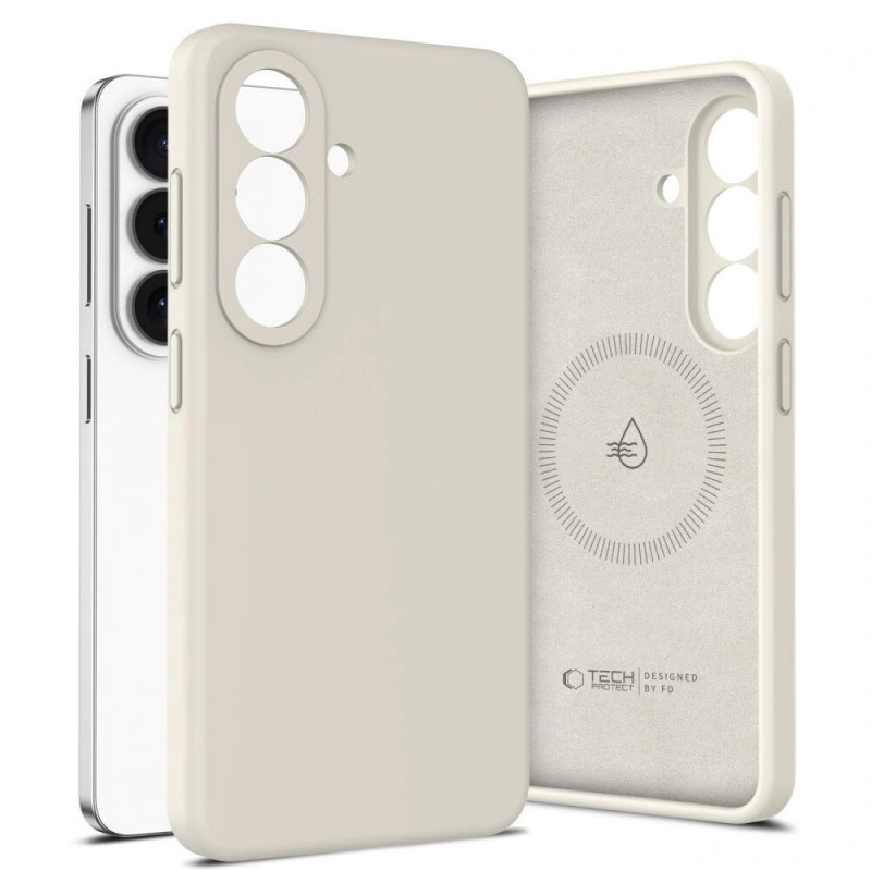 Tech-Protect Silikoninen MagSafe-kuori Samsung Galaxy S26+:lle, Cosmic Latte