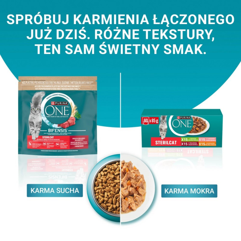 Purina ONE Sterilcat -kissanruoka, naudanliha ja porkkana, 60 x 85 g