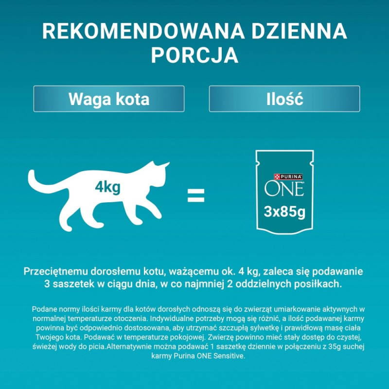 Purina ONE Sensitive -kissanruoka, kana ja porkkana, 60 x 85 g
