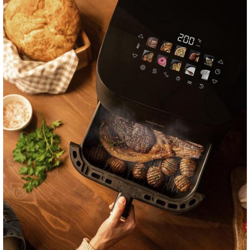 Cecotec Cecofry&Grill Smokin' 8500 -kiertoilmakypsennin, 8,5 L, 2200 W, musta
