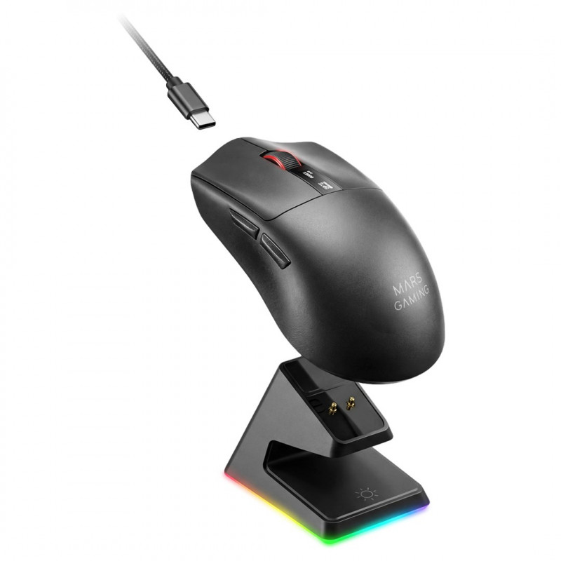 Mars Gaming MMW-ELITE langaton pelihiiri, 20000 DPI, Bluetooth 5.4, 2.4 GHz, musta