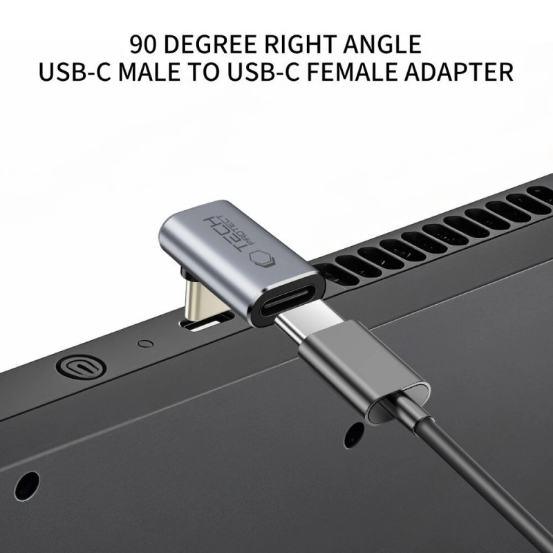 Tech-Protect UltraBoost AA02 USB-C-kulma-adapteri, harmaa