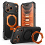Supcase UB Grip Mag MagSafe -aramidikotelo Apple iPhone 17 Pro Max / 18 Pro Max -puhelimelle, musta/oranssi