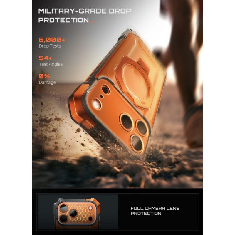 Supcase UB Grip Mag MagSafe -suojakotelo Apple iPhone 17 Pro Max / 18 Pro Max -puhelimelle, korallinpunainen