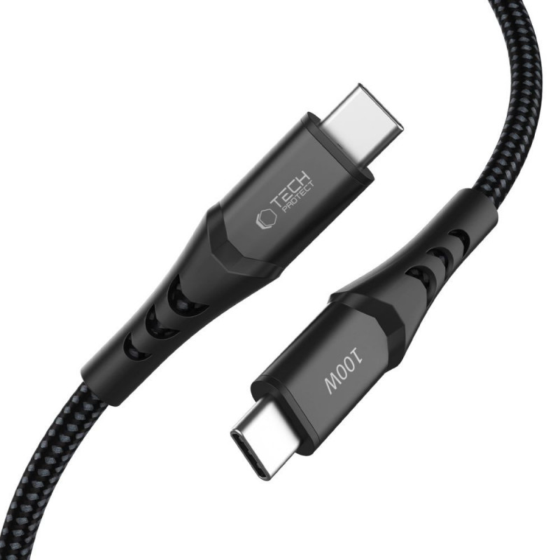 Tech-Protect UB11T Ultraboost USB-C / USB-C -kaapeli, PD 100W, 200 cm, musta