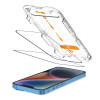 Tech-Protect Quick Set+ karkaistu lasinen näytönsuojus Apple iPhone 13 / 13 Pro / 14 / 16e -puhelimelle, musta (2 kpl)