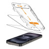 Tech-Protect Quick Set+ karkaistu lasi -näytönsuojus Apple iPhone 15 / 16 -puhelimelle, musta (2 kpl)