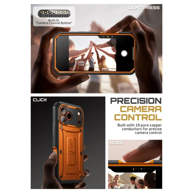 Supcase Unicorn Beetle Pro -suojakotelo Apple iPhone 17 Pro Max -puhelimelle, korallinpunainen