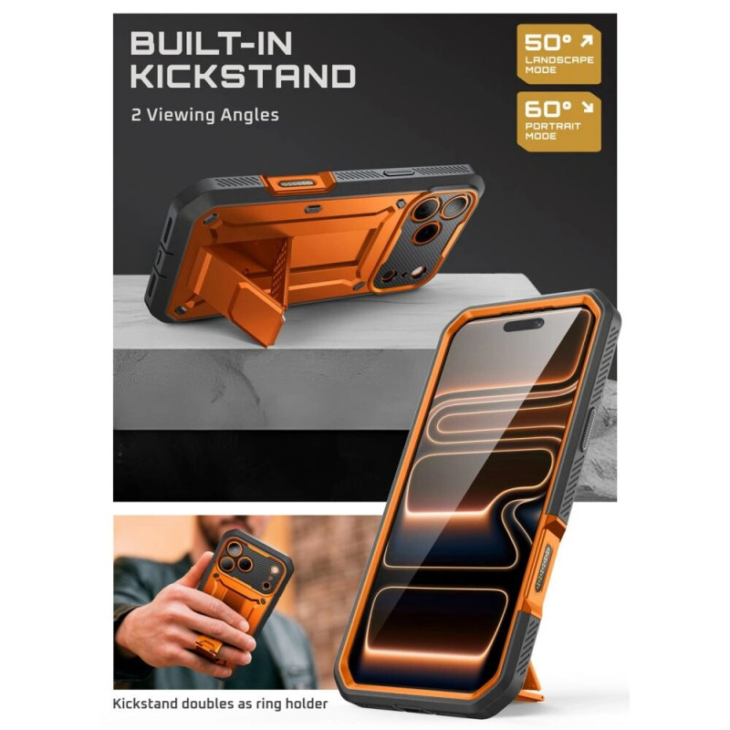 Supcase Unicorn Beetle Pro -suojakotelo Apple iPhone 17 Pro Max -puhelimelle, korallinpunainen
