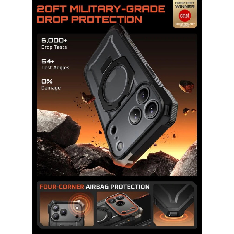 Supcase Unicorn Beetle Grip Mag MagSafe -suojakotelo Apple iPhone 17 Pro Max -puhelimelle, musta