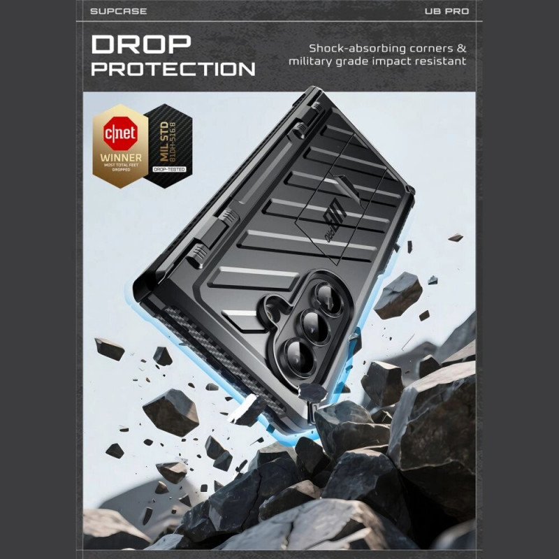 Supcase Unicorn Beetle Pro -suojakotelo Samsung Galaxy Z Fold 7 -puhelimelle, musta