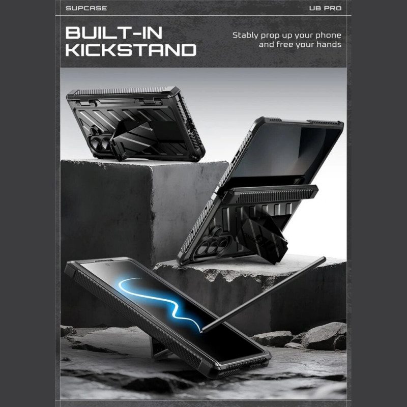 Supcase Unicorn Beetle Pro -suojakotelo Samsung Galaxy Z Fold 7 -puhelimelle, musta