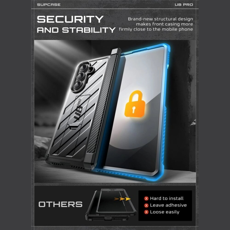 Supcase Unicorn Beetle Pro -suojakotelo Samsung Galaxy Z Fold 7 -puhelimelle, musta
