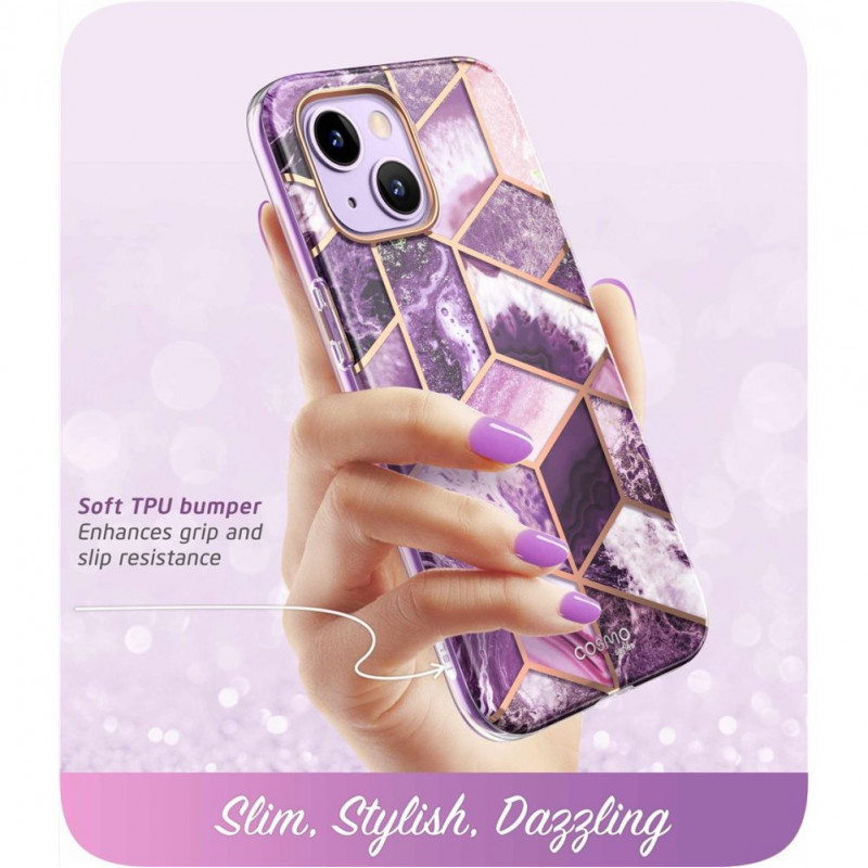 Supcase Cosmo -kuori Apple iPhone 14 Plus / 15 Plus -puhelimelle, Marble Purple